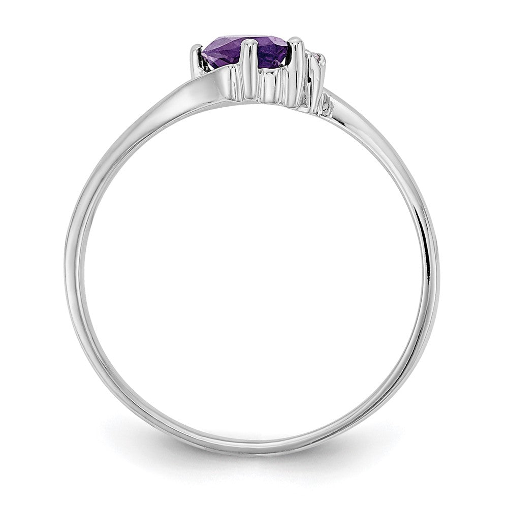 14K Weißgold 7x3.5mm Marquise Amethyst A Diamant Ring