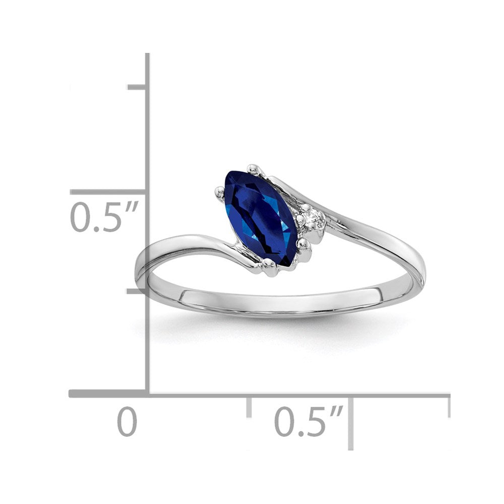 14K Weißgold 7x3.5mm Marquise Saphir Aaa Diamant Ring