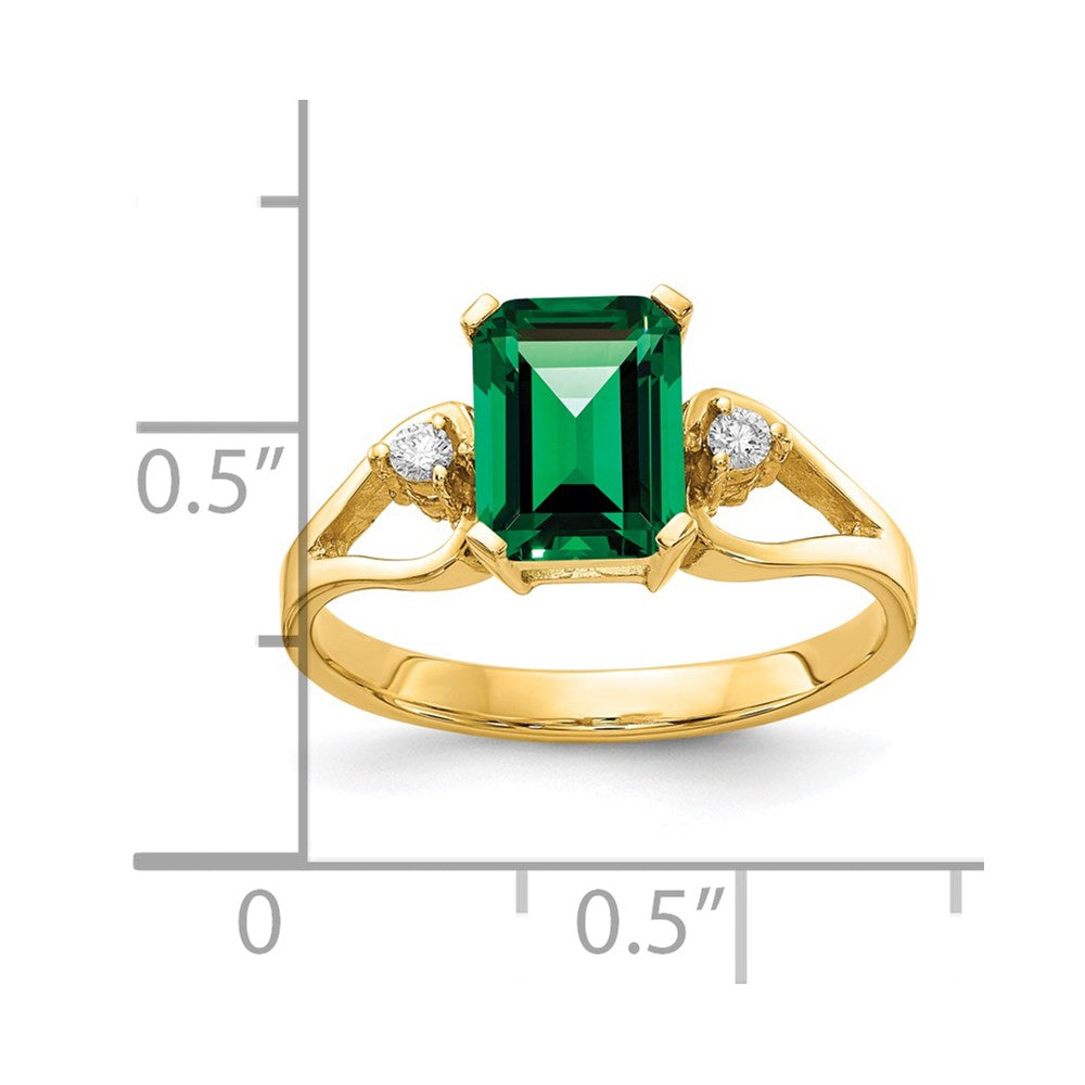 14K Gelbgold 8x6mm Smaragdschliff Fassung St. Helens Aaa Diamant Ring