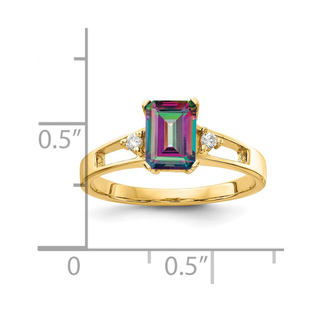 14K Gelbgold Aa Echt Diamant Ring