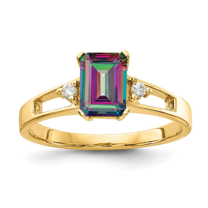 14K Gelbgold Aa Echt Diamant Ring