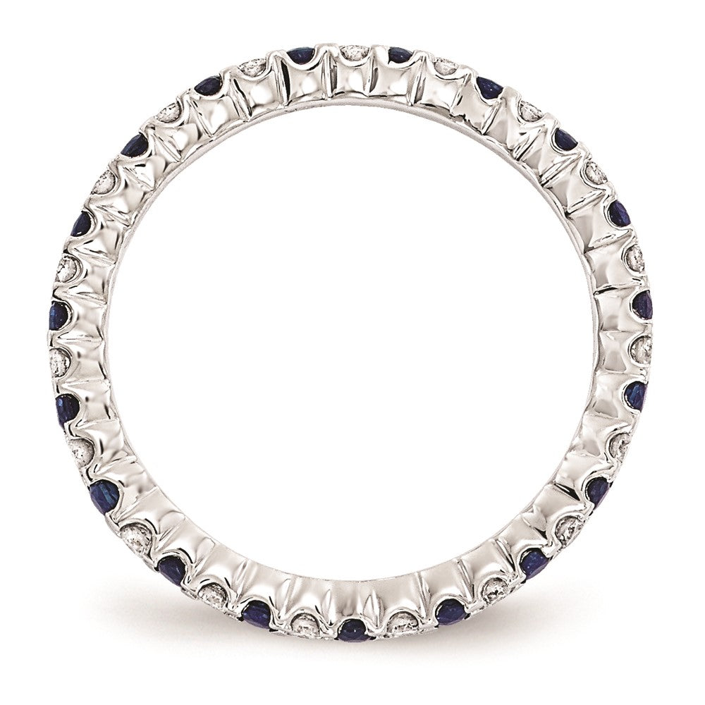 14K Weißgold Echt Diamant / Saphir Ring