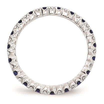 14K Weißgold Echt Diamant / Saphir Ring