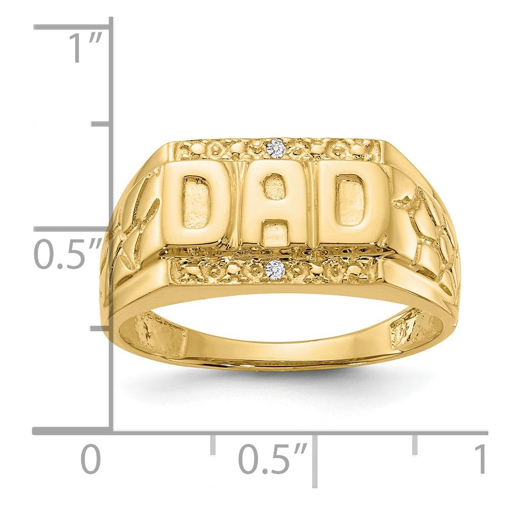 14K Gelbgold Herrenring mit echtem Diamanten