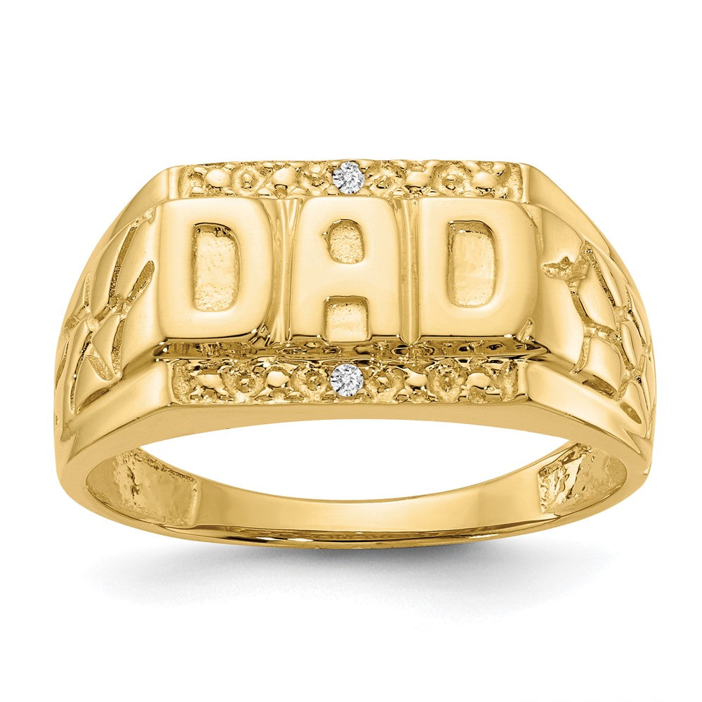 14K Gelbgold Herrenring mit echtem Diamanten