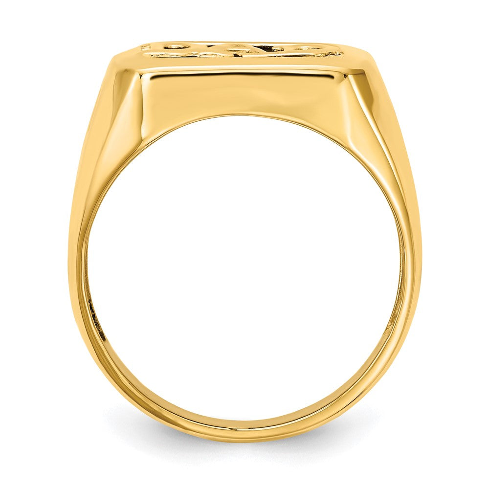 14K Gelbgold Herrenring mit AA-Diamant und Onyx, "Dad"