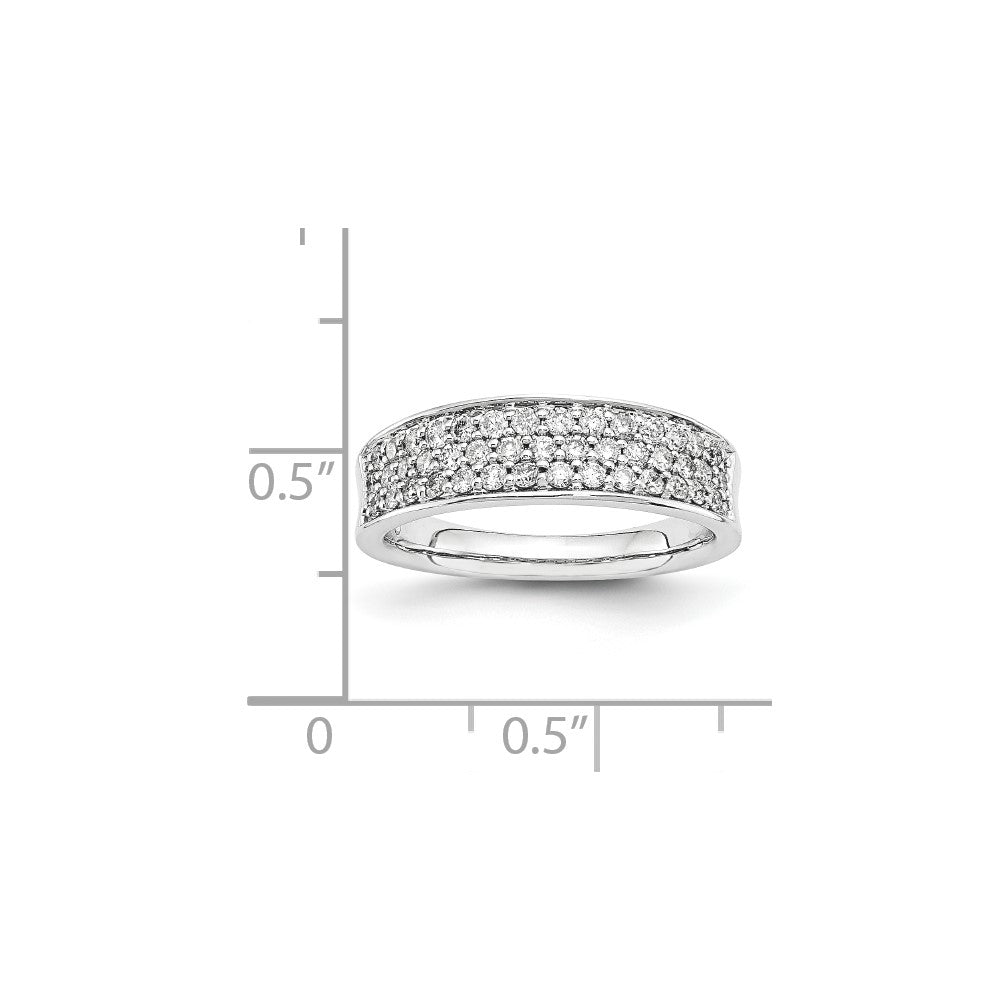 14K Weißgold Ring mit echten AA-Diamanten