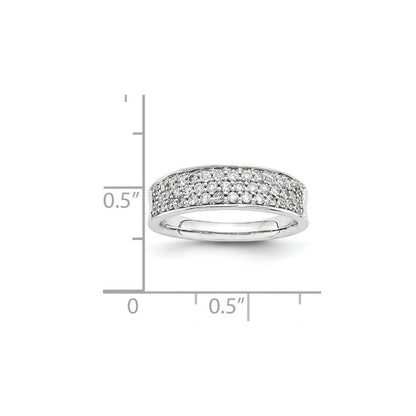 14K Weißgold Ring mit echten AA-Diamanten