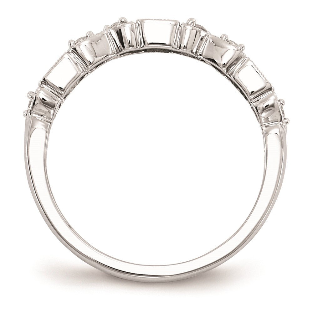 14K Weißgold Echt Diamant & Smaragd Ring