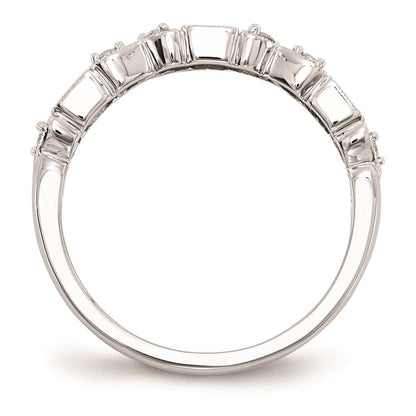 14K Weißgold Echt Diamant & Smaragd Ring
