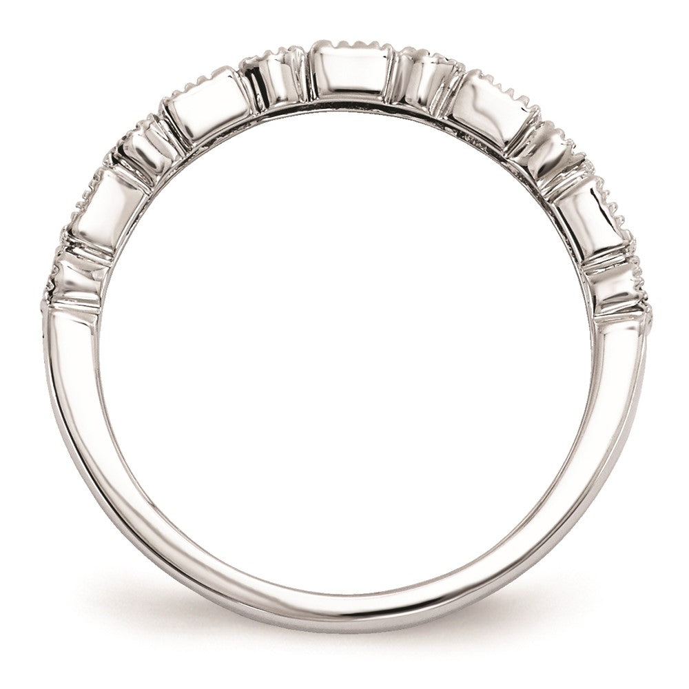 14K Weißgold Echt Diamant & Smaragd Ring
