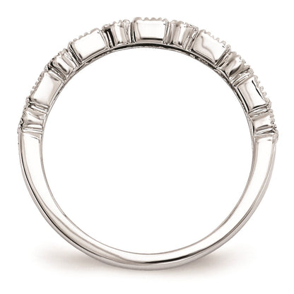 14K Weißgold Echt Diamant & Smaragd Ring