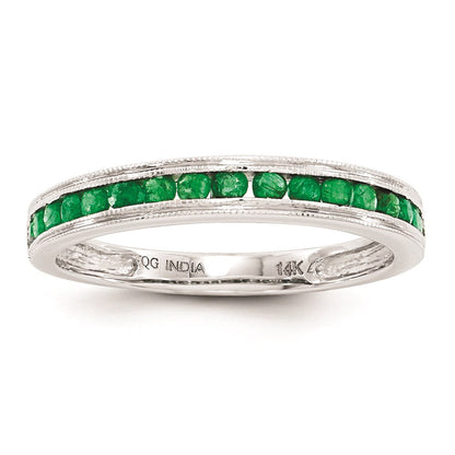 14K Weißgold Smaragd Ring