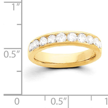 14K Gelbgold Diamant-Ring mit 10 Steinen in Kanalfassung