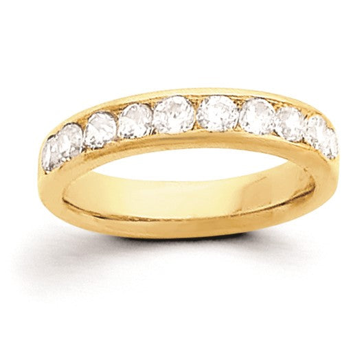 14K Gelbgold Diamant-Ring mit 10 Steinen in Kanalfassung