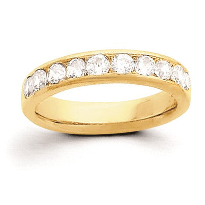 14K Gelbgold Diamant-Ring mit 10 Steinen in Kanalfassung