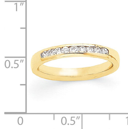 14K Gelbgold Diamant-Kanalring mit 9 Steinen