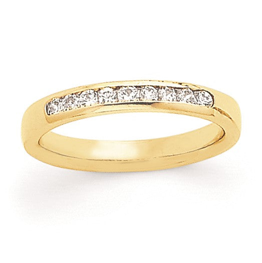 14K Gelbgold Diamant-Kanalring mit 9 Steinen
