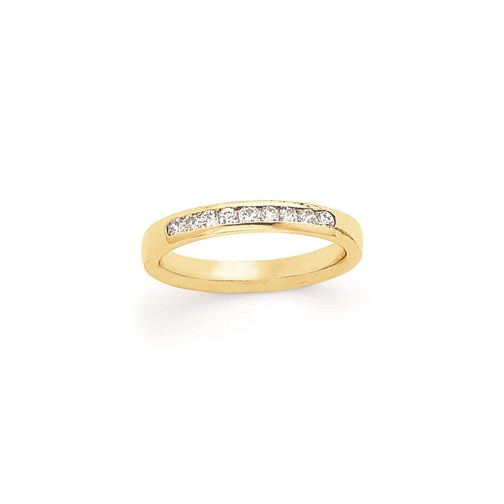 14K Gelbgold Diamant-Kanalring mit 9 Steinen