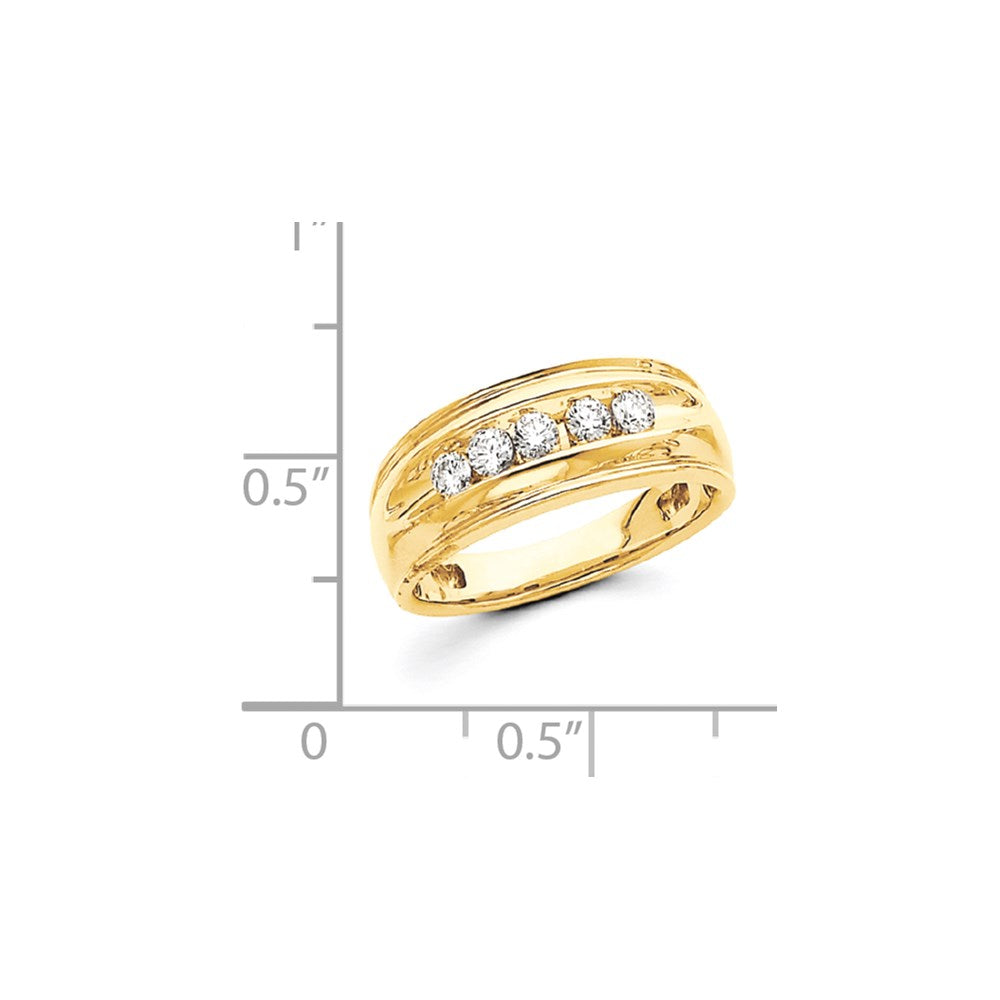 14K Gelbgold Herren-Ring mit natürlichen Diamanten AA