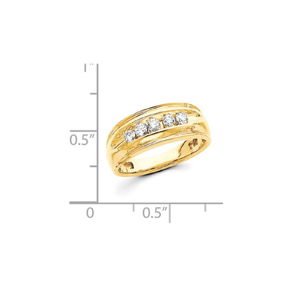 14K Gelbgold Herren-Ring mit natürlichen Diamanten AA
