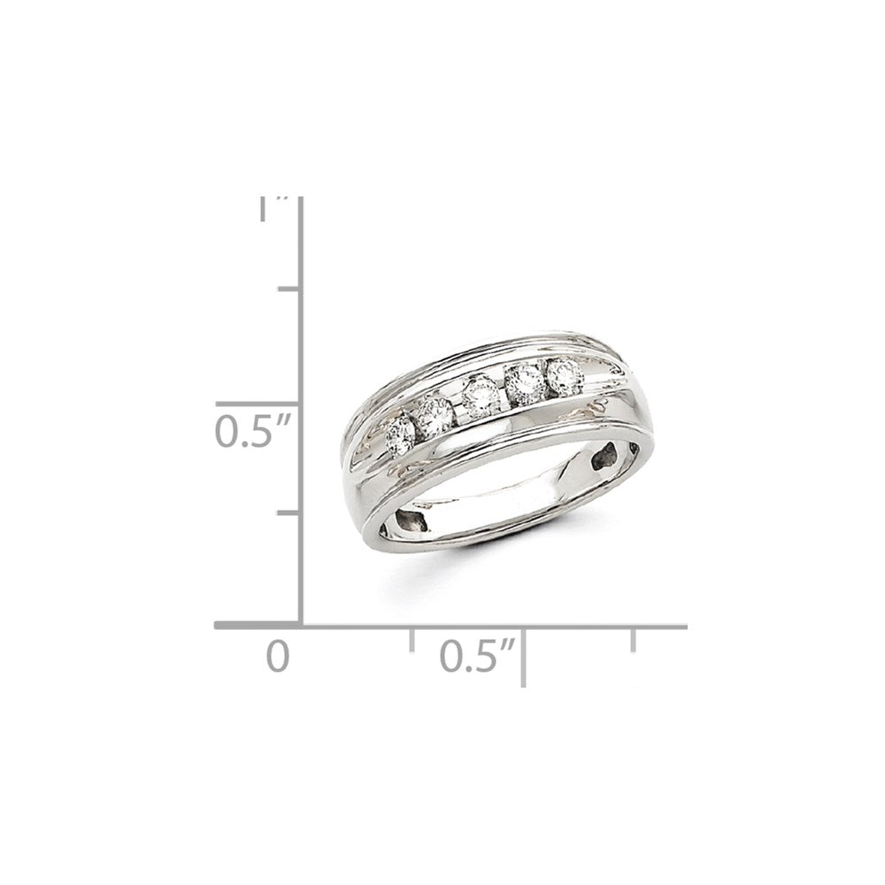 14K Weißgold Herren-Ring mit echten AA-Diamanten