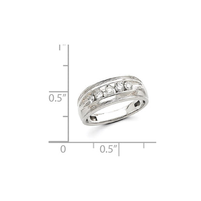14K Weißgold Herren-Ring mit echten AA-Diamanten