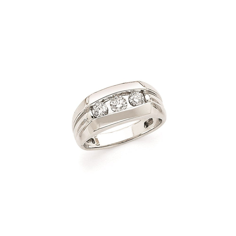 Herren-Ring aus 14K Weißgold mit echten AA Diamanten
