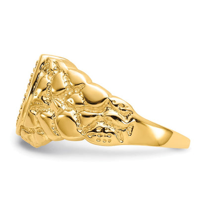 14K Gelbgold-Ring mit natürlichem Diamant