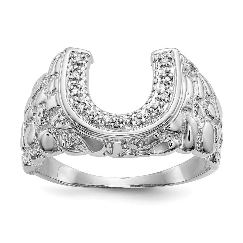 14K Weißgold Ring mit einem natürlichen Diamanten
