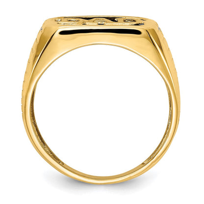 14K Gelbgold AAA-Diamantring