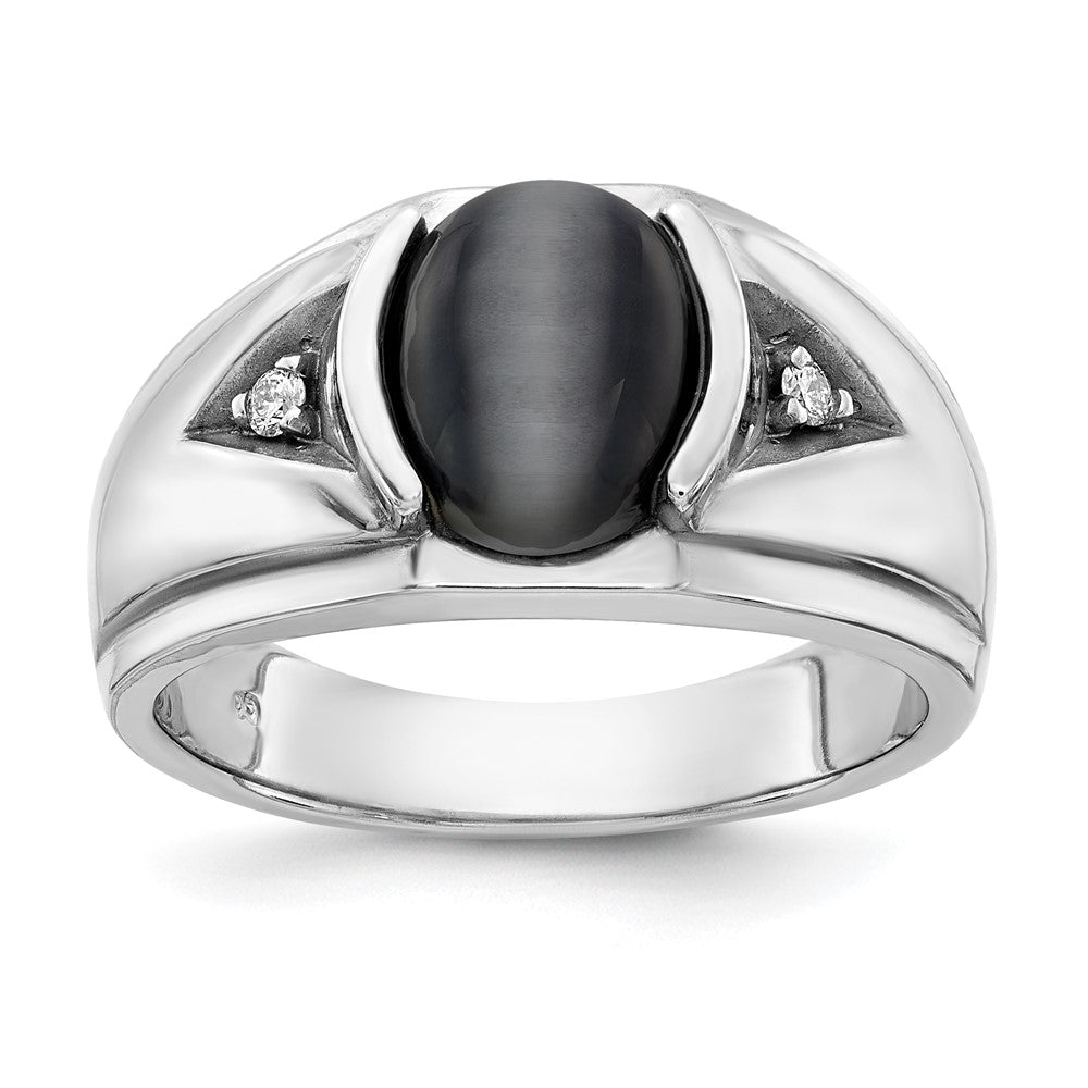 14K Weißgold-Diamantring AA