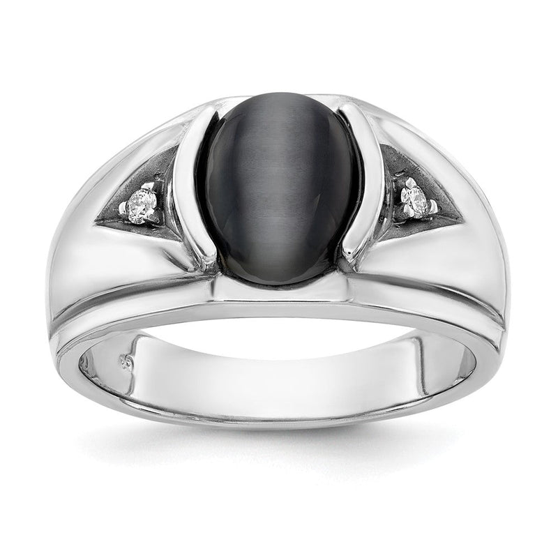 14K Weißgold-Diamantring AA