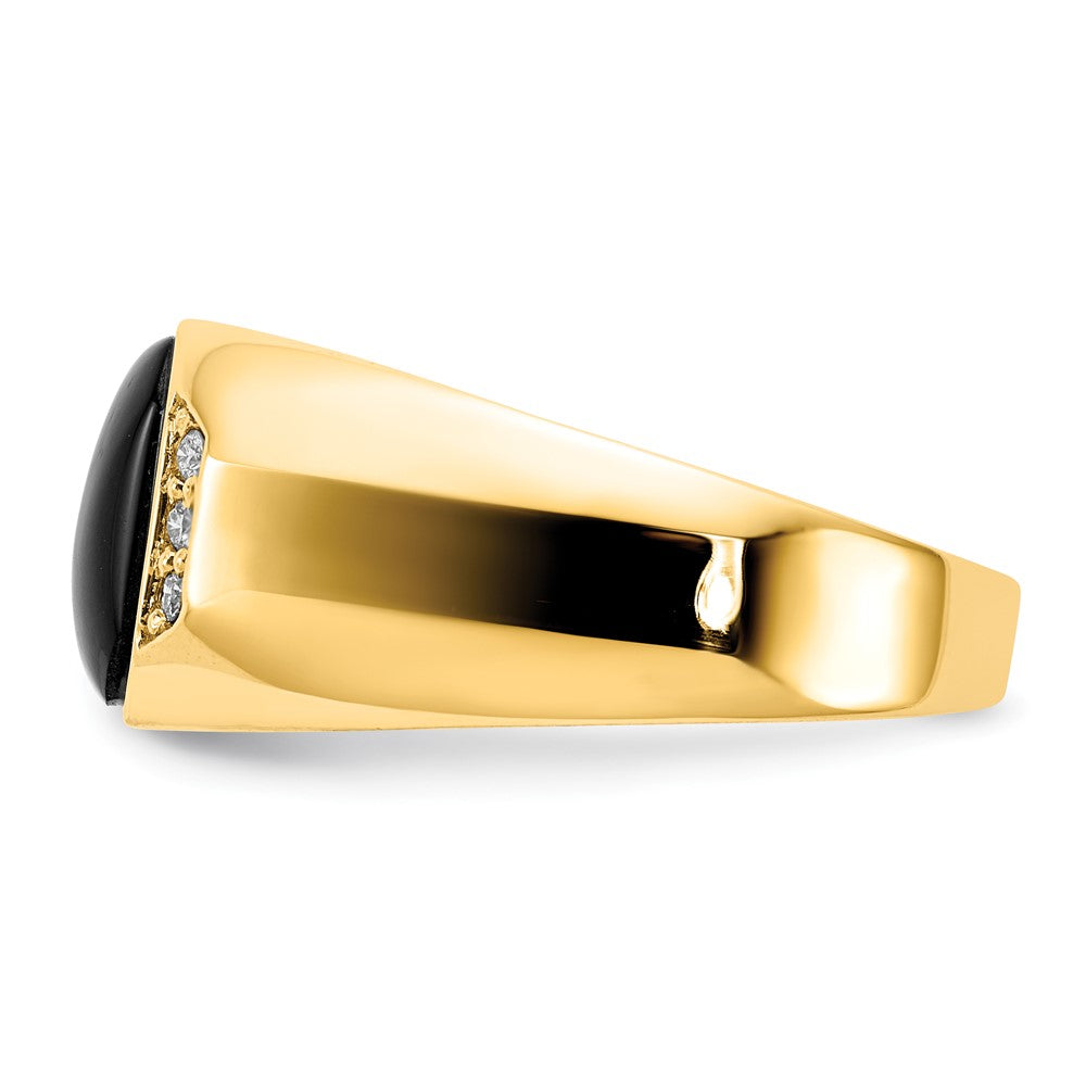 14K Gelbgold Ring mit echtem Diamanten