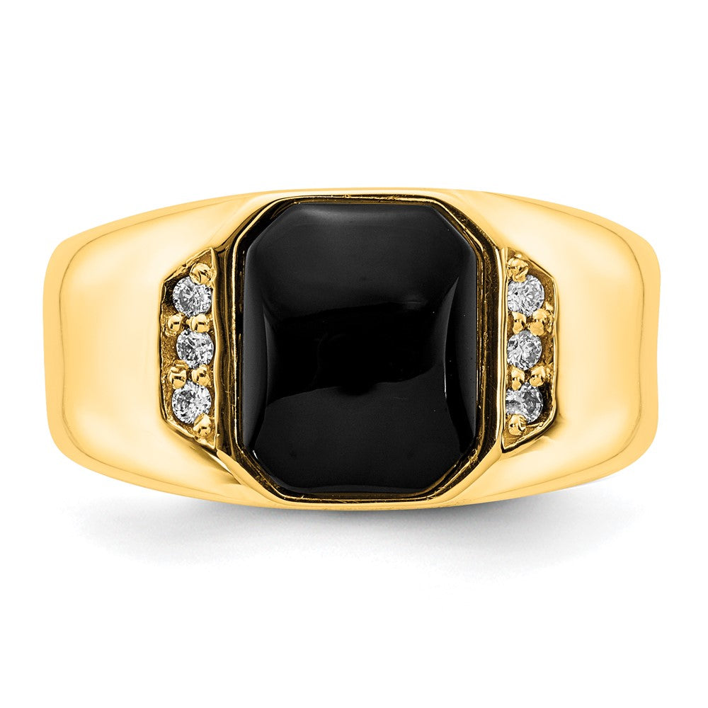 14K Gelbgold Ring mit echtem Diamanten