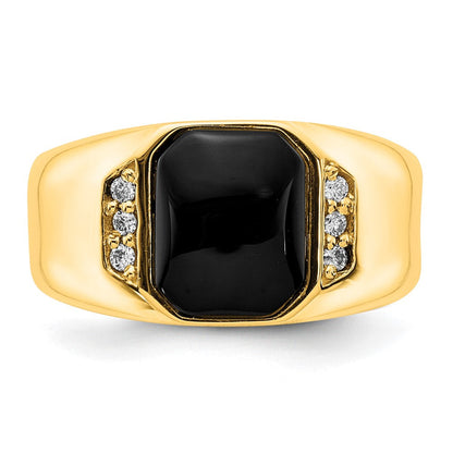 14K Gelbgold Ring mit echtem Diamanten