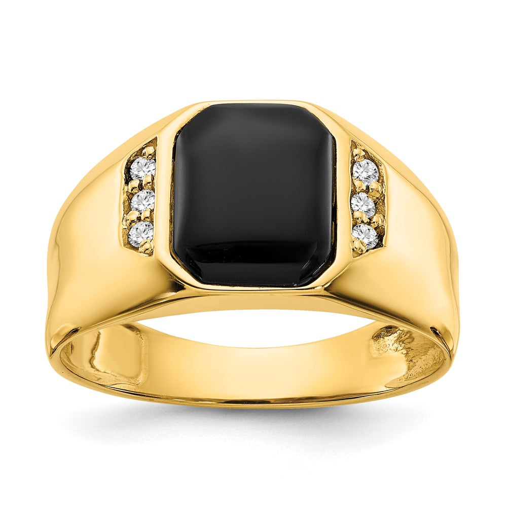 14K Gelbgold Ring mit echtem Diamanten