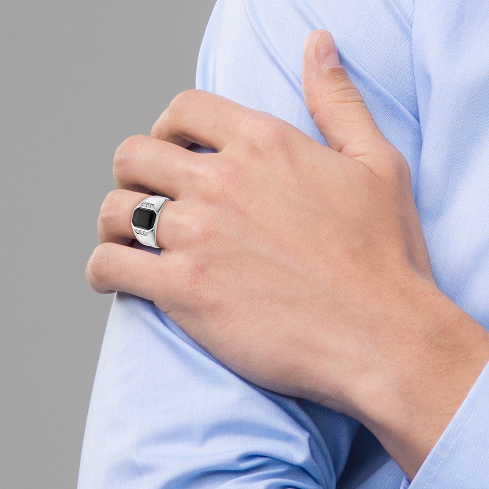 14K Weißgold Ring mit echtem Diamanten
