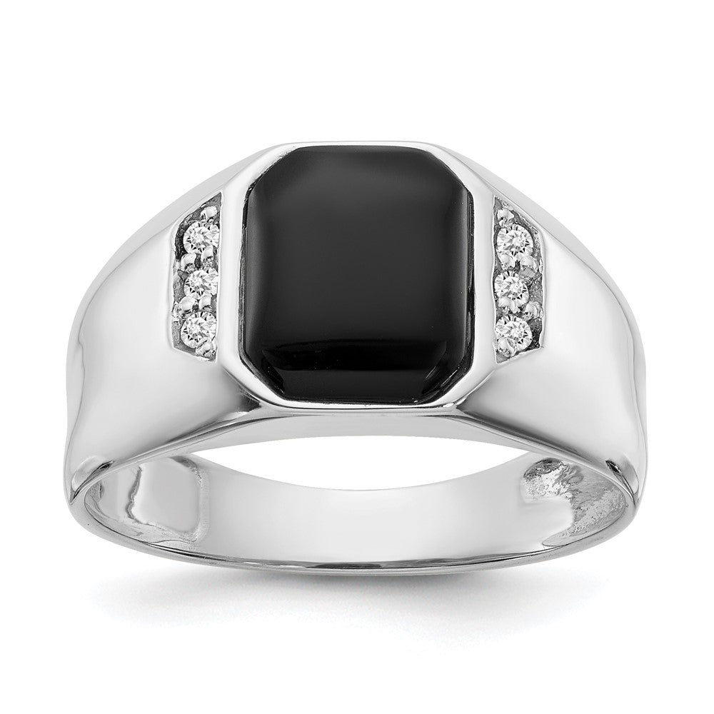 14K Weißgold Ring mit echtem Diamanten