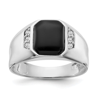14K Weißgold Ring mit echtem Diamanten