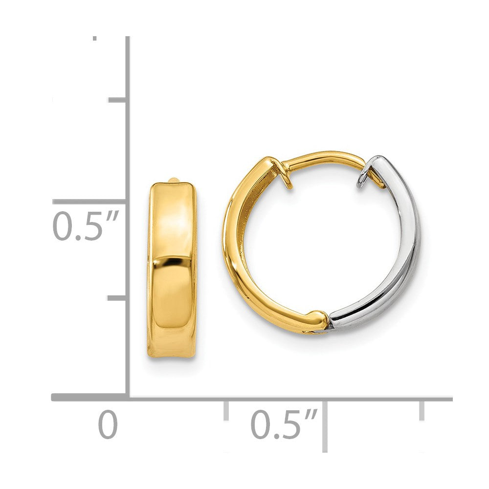 14K Bicolor Klappbar Creolen