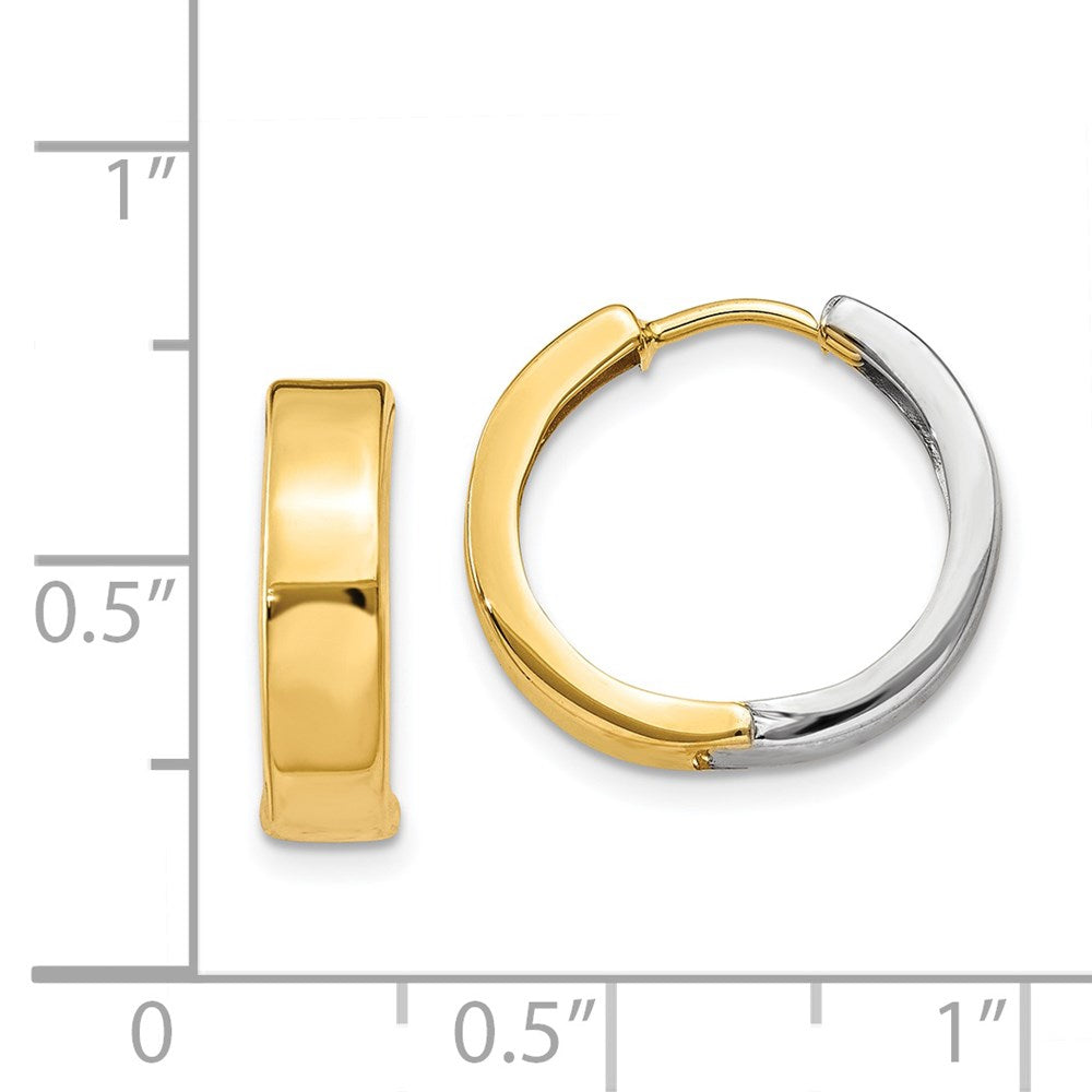 14K Bicolor Klappbar Creolen