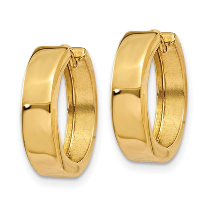 14K Gelbgold Rund Klappbar Creolen