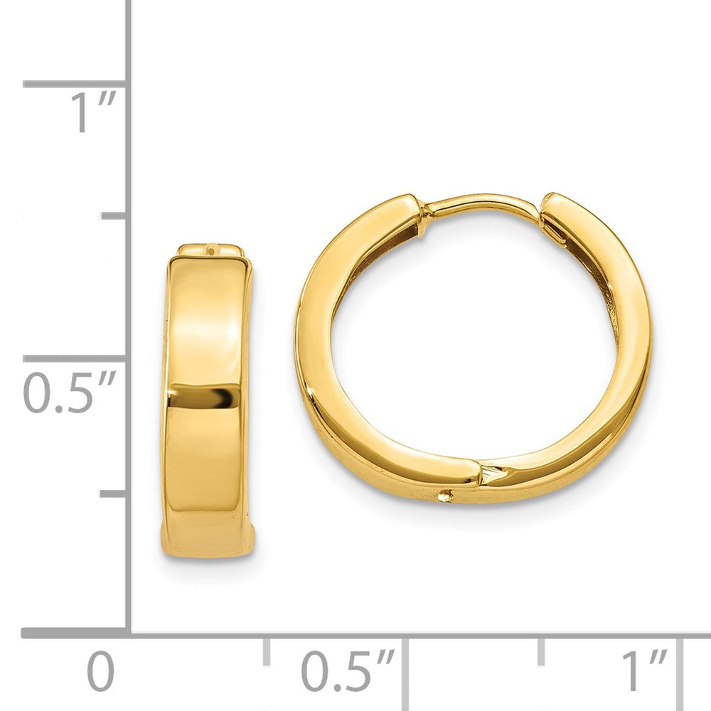 14K Gelbgold Rund Klappbar Creolen