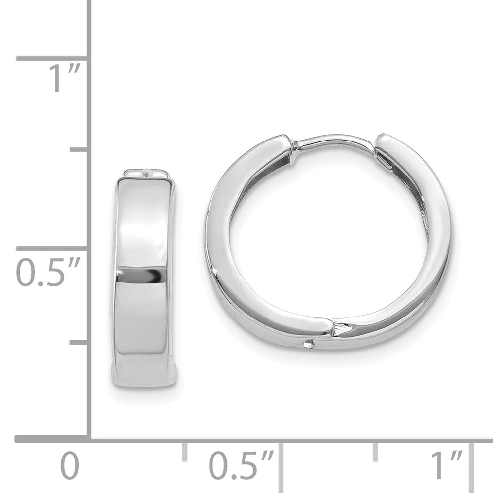 14K Weißgold Rund Klappbar Creolen