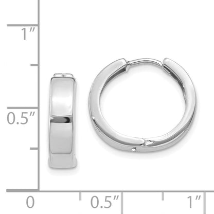 14K Weißgold Rund Klappbar Creolen