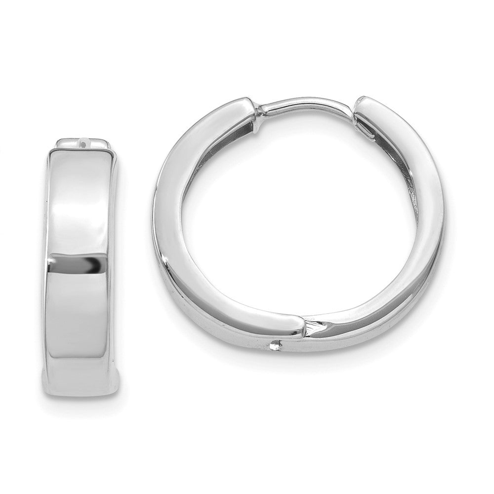 14K Weißgold Rund Klappbar Creolen