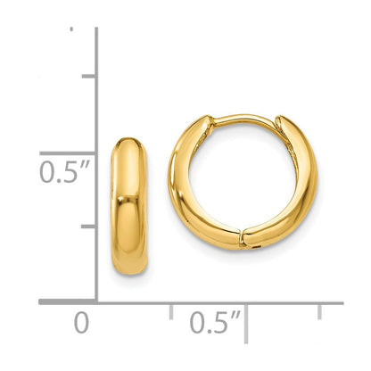14K Gelbgold Poliert Klappbar Creolen