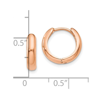 14K Roségold Poliert Klappbar Creolen