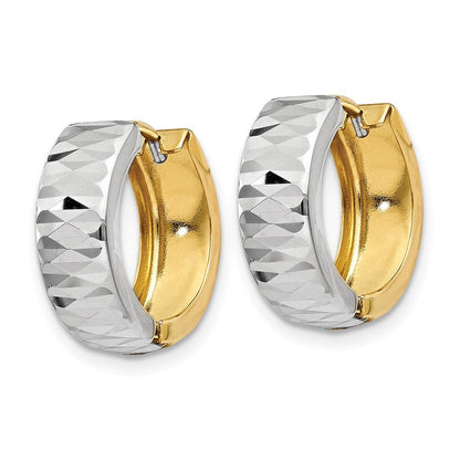 14K Bicolor Strukturiert Creolen